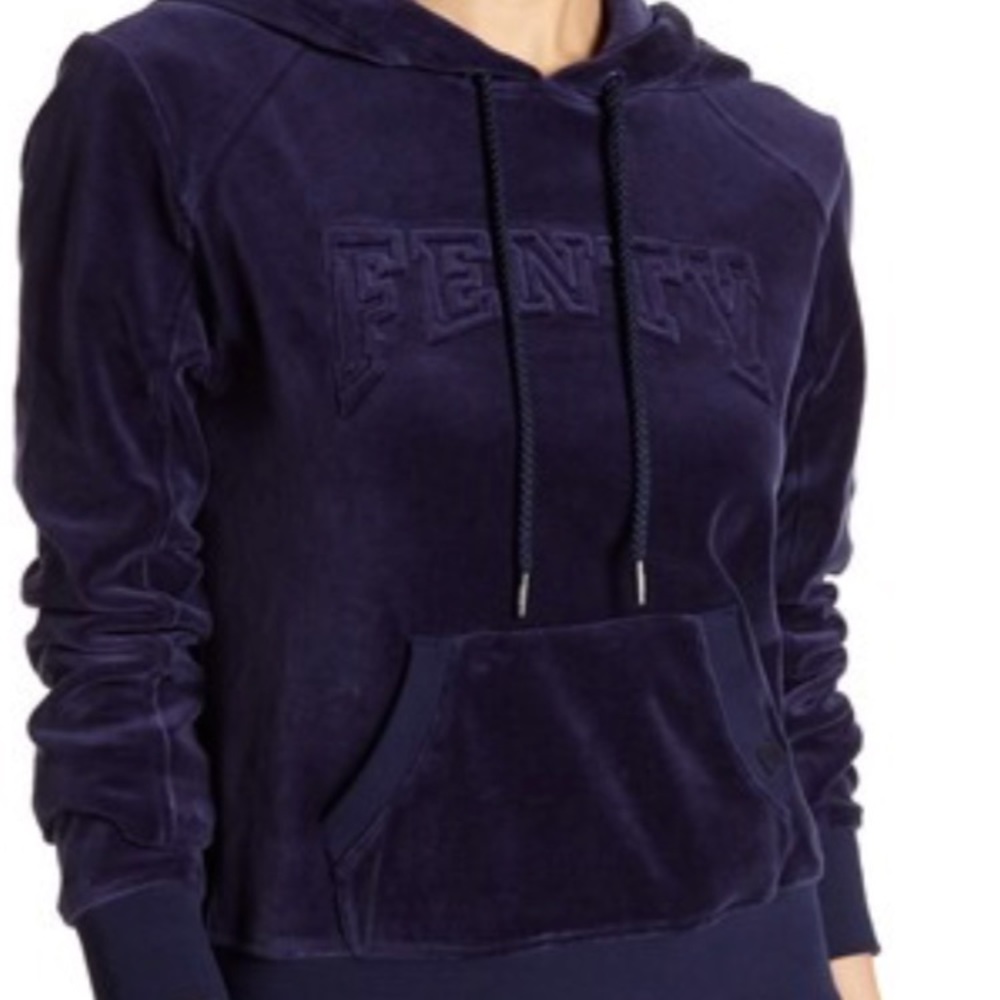 New Fenty x Puma velour hooded sweatshirt sz S